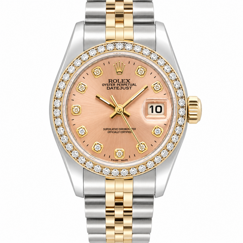 Rolex Datejust Pink Dial 26MM 69173 Two Tone Watch